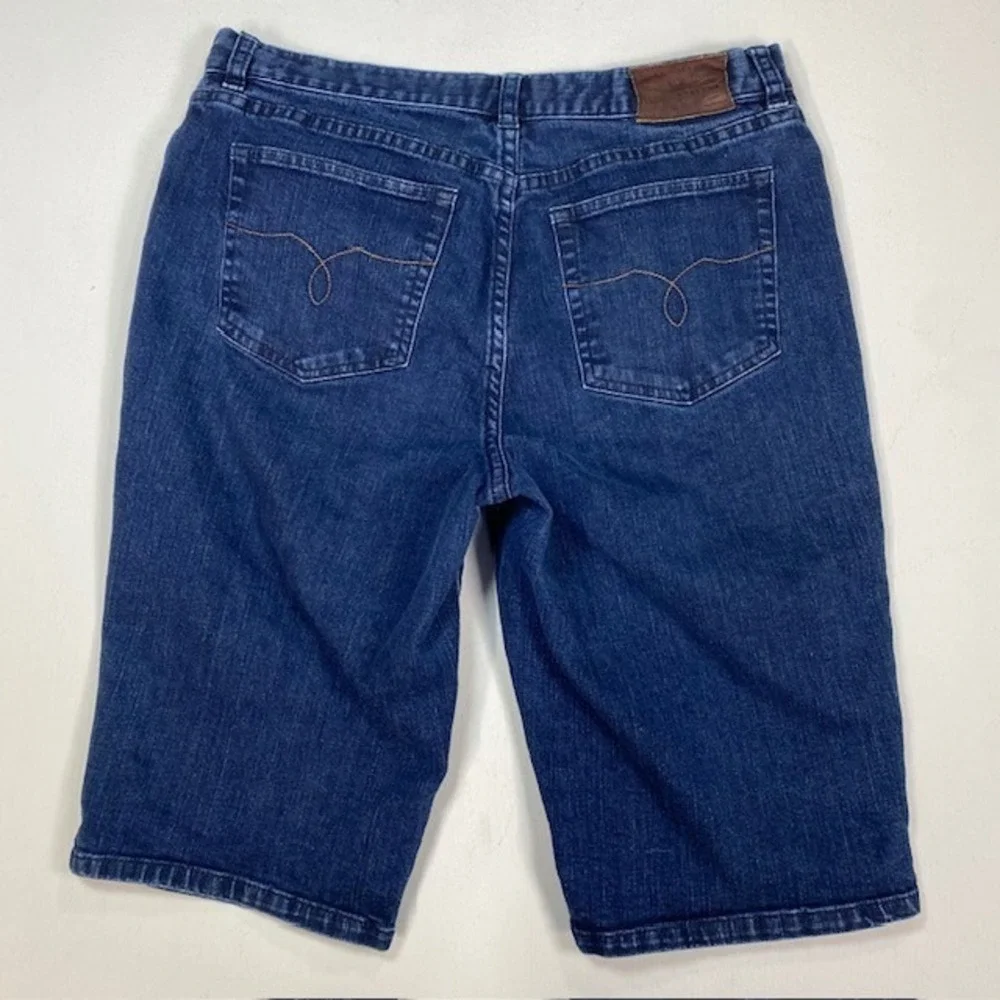 Lauren Jeans Co Ralph Lauren Classic Bermuda Shorts Dark Wash‎ Denim Womens 6